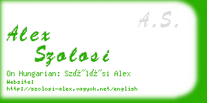 alex szolosi business card